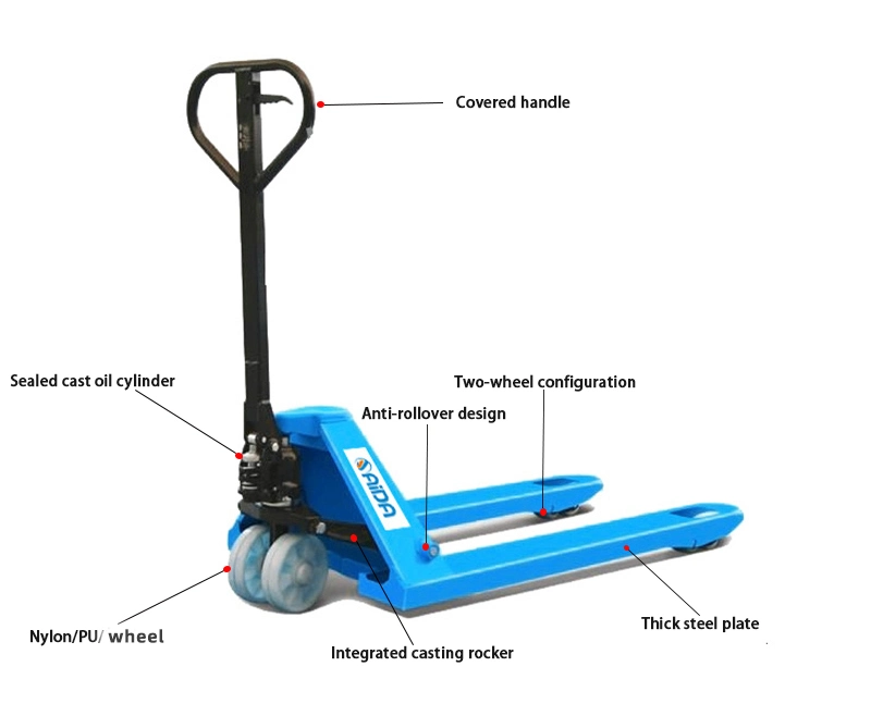 Cheap Price 500kg Hydraulic Hand Lift Structure Trolley Palet Jack